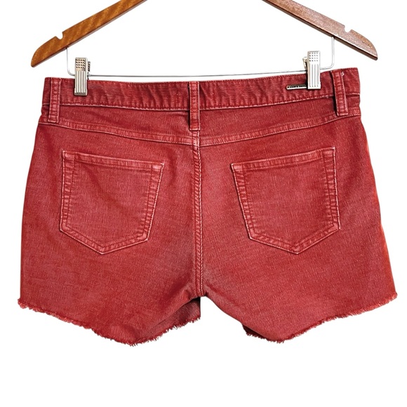 Carve Designs Womens Oahu Corduroy Cut Off Shorts 4 Brick Red Frayed Hem Boho - Picture 3 of 6